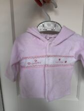 Baby Girl Button Up Pink Jacket 3-6 Month With Embroidered Design 