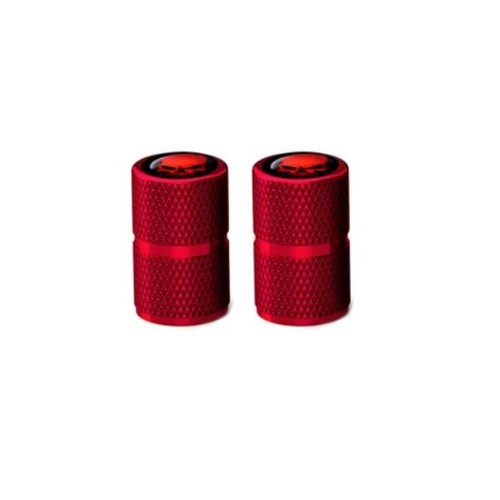 Valve dust caps red - skull, for