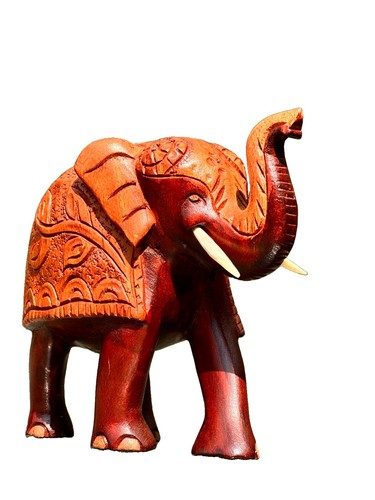 Hand carved wooden elephant - hand,