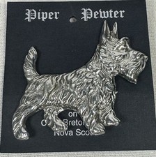 Piper Pewter Scottie Dog Pin Brooch Nova Scotia Handmade Vintage Style