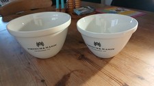2 Large Fortnum & Mason PUDDING basins BOWLS IRONSTONE Vintage 7in 8in christmas