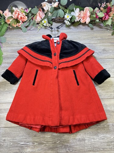 Girls red wool coat jacket - girls,