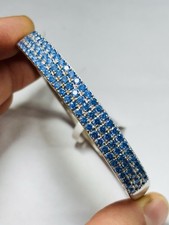 TJC silver bracelet with blue Swarovski crystals new-25.65 grams 