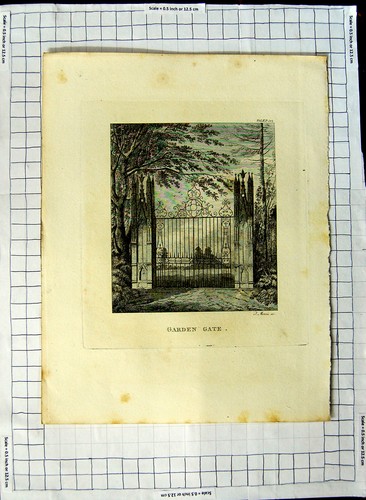Original old antique print - original,