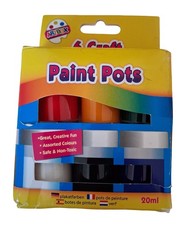 6 x Craft Paint Pots Non Toxic