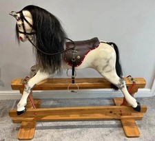 Traditional  Wooden Dapple Grey Renovated Rocking Horse