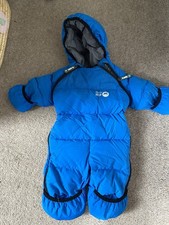 Spotty Otter Blue All In One Feather Down Winter Suit Age 0-6 Months VGC Unisex