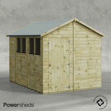 10x8 Power Premium Apex Garden Shed | Pressure Treated | B GRADE | AVAILABLE NOW