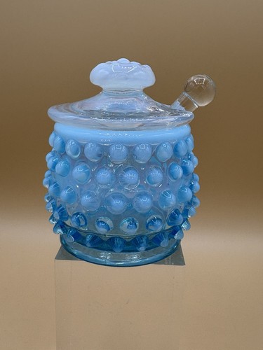 Fenton opalescent blue hobnail - opalescent,