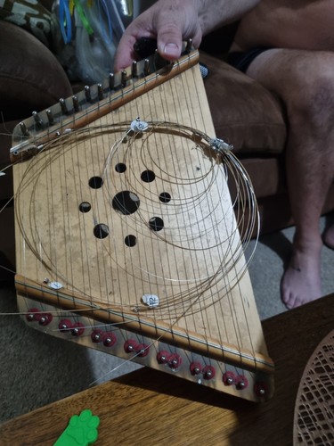 String wooden lap harp - string,
