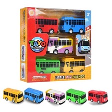 5pcs Cute Cartoon Bus Playset