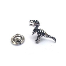 Tyrannosaurus T-Rex dinosaur skeleton tie pin lapel badge wedding gift idea