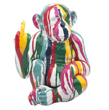 Rude Monkey Ornament Drip Art