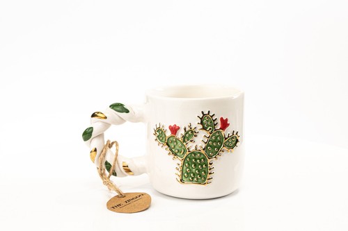 Handmade ceramic cactus mug - handmade,