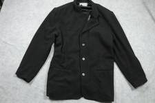 Pure Stuff Jacket Mens XL Black Wool Blend Mandarin Nehru Collar Blazer Lined