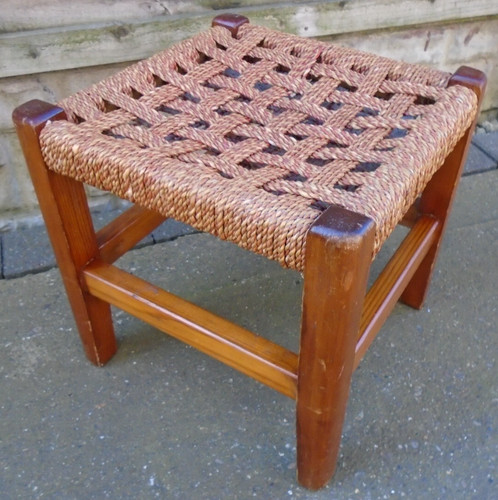 Vintage rustic stool - stool, solid