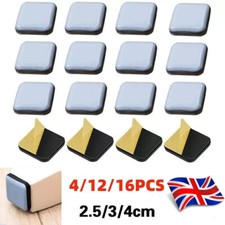 4/12/16× Square Furniture Gliders Self Adhesive Teflon Sliders Floor Mover Pads