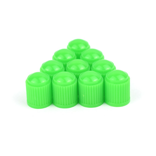Green plastic tyre dust valve - tyre,