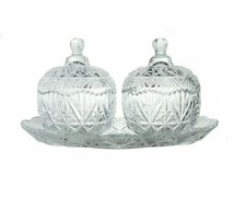 3PC Glass Sweet Sugar Bowl