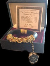 THE DUCHESS OF WINDSOR PANTHER BRACELEET ~ FRANKLIN MINT ~ 22kt GOLD PLATED MINT