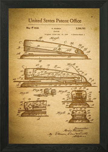 Stapler framed wall art poster - art,