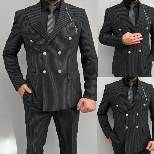 New black striped - black, men