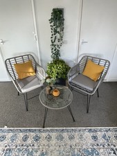 Two Solid Wicker Garden Chairs