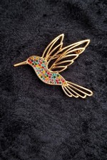 Hummingbird Brooch Gold Tone