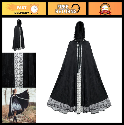 Gothic velvet hooded cape - hooded,