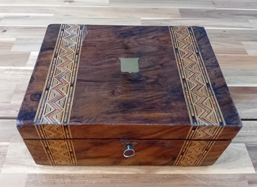 Antique walnut marquetry - antique,