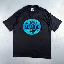 Oregon Coast Hanes 90s VTG T Shirt Seaside Ocean Fun Single Stitch 1990s Black