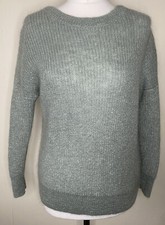 COS Sage Green Mohair Wool Blend Jumper Size S (UK 10-12) Ribbon Back 