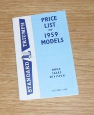 Triumph Standard Price List