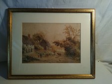 Quality Antique Rural Watercolor 19th century signed  F Ford 50cm x 40cm