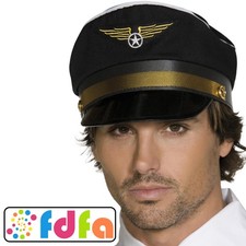 Smiffys Pilots Cap Black
