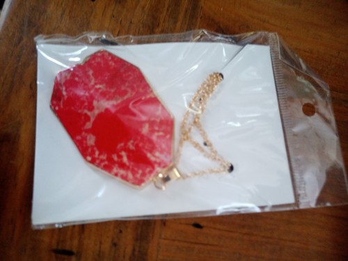 Red imperialjasper pendant - red,