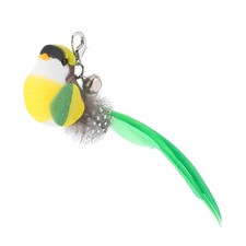  Interactive Cat Replacement Head Feathered Bird with Bell Cat Teaser Stick