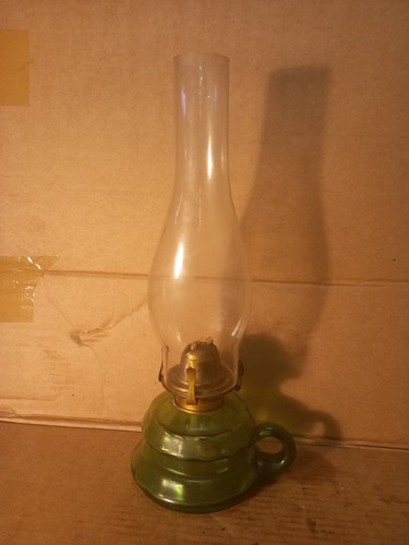 Vintage green glass hand - hand, held