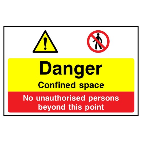Danger confined space - confined, or