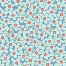 Soft Shell 3-LAYER Waterproof Fabric Material LOVELY FLOWERS - BLUE