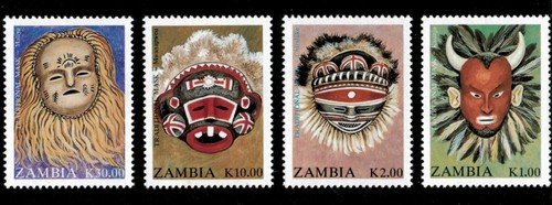 Zambia 1992 african masks - zambia,
