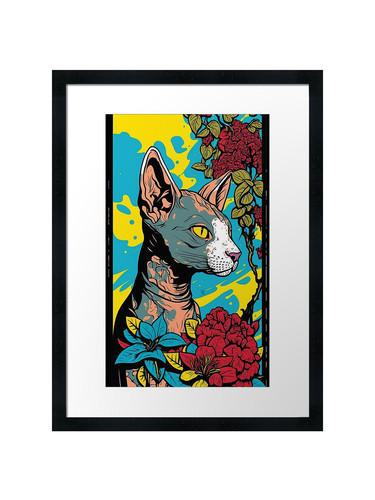 Sphynx cat vibrant - cat, tropical