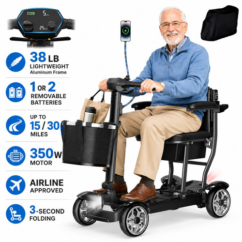 Foldable wheel mobility - foldable, 4-wheel