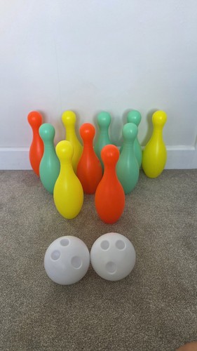 Colorful plastic bowling set - colorful,