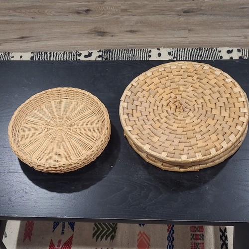 Set round woven wicker - set,