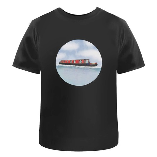 Red canal boat motif unisex - motif',