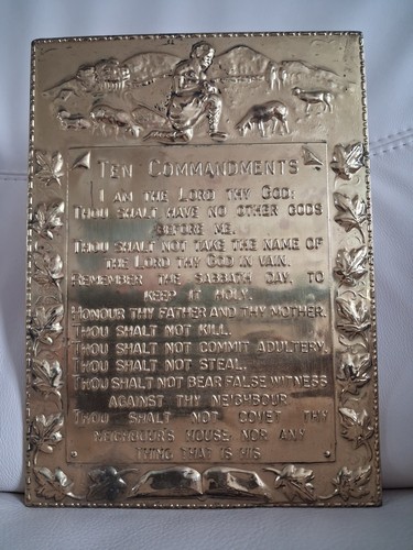 Antique brass wall plaque - antique,