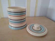 NEW Gabriella Miller Ceramic Multi-coloured Striped Design Storage Jar with Lid