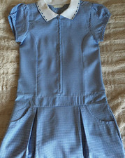 M&S Girls' Gingham Pleated School Dress  size 146cm  57.5" height