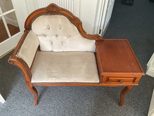 Vintage telephone table with - telephone,